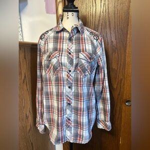 Helix Womens Plaid Button-Up Shirt - Size S